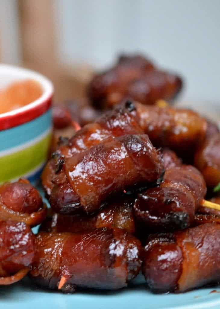 Brown Sugar Bacon Wrapped Smokies are the perfect appetizer for game day and holiday parties. Slightly sweet and perfectly poppable, they will please any crowd!
