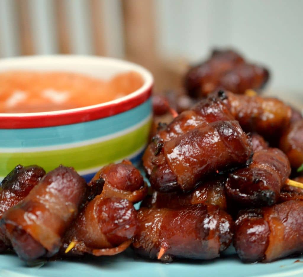 Bacon-Wrapped Little Smokies are the perfect easy appetizer recipe for game day and holiday parties.  