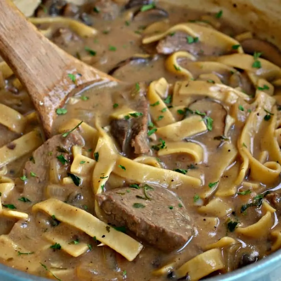 This Beef Stroganoff Recipe is easy enough for a weeknight yet elegant enough for company. 