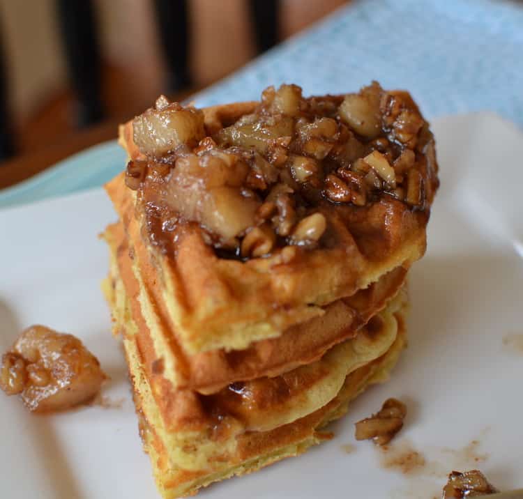Buttermilk Waffles with Pecan Pear Sauce Small Town Woman