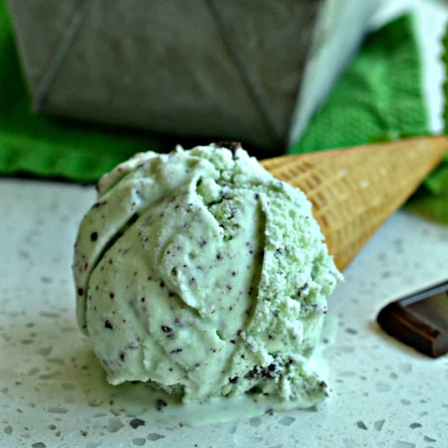 mint chocolate chip ice cream without machine