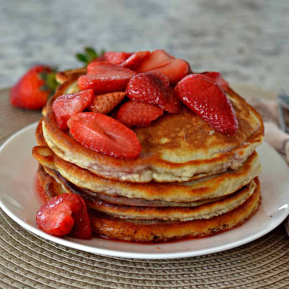 Strawberry Pancakes with Strawberry Sauce