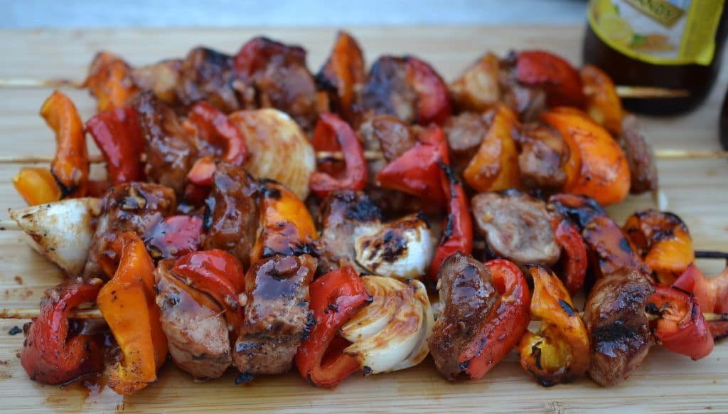 Spicy Barbecue Pork Pepper Shish Kabobs Small Town Woman