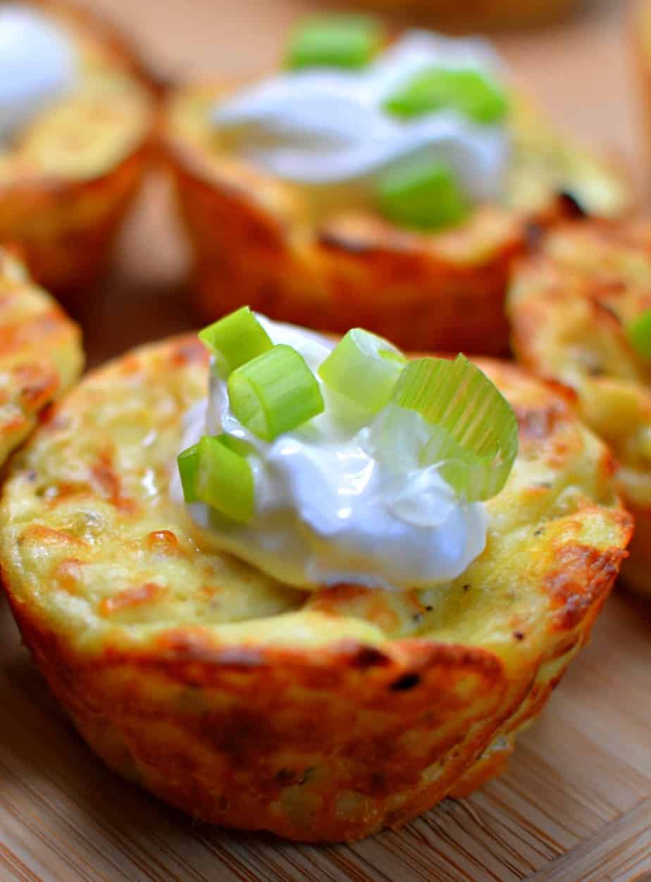 Mashed Potato Cakes are made with leftover mashed potato cakes, eggs, cheddar, Parmesan. sour cream and a handful of spices