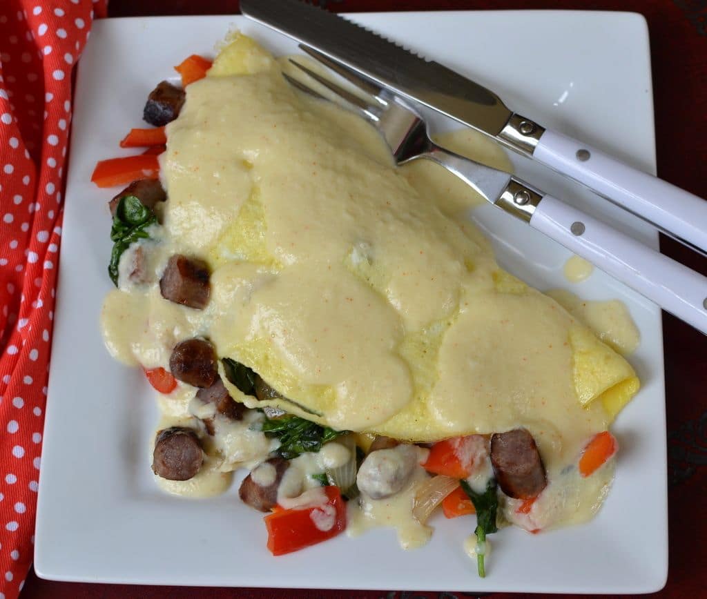Sausage Link Spinach Cream Omelette Small Town Woman