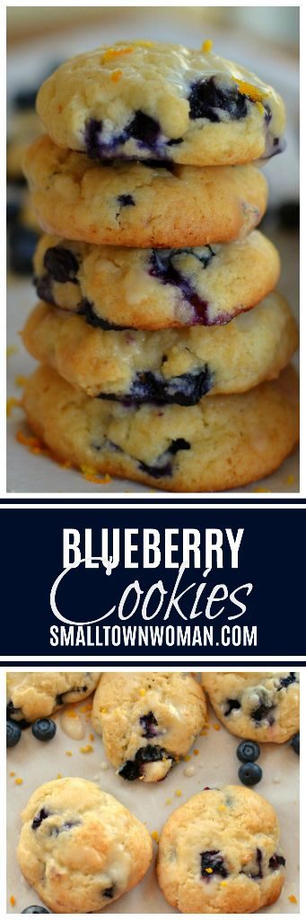 Blueberry Cookies with an Easy Three Ingredient Orange Glaze
