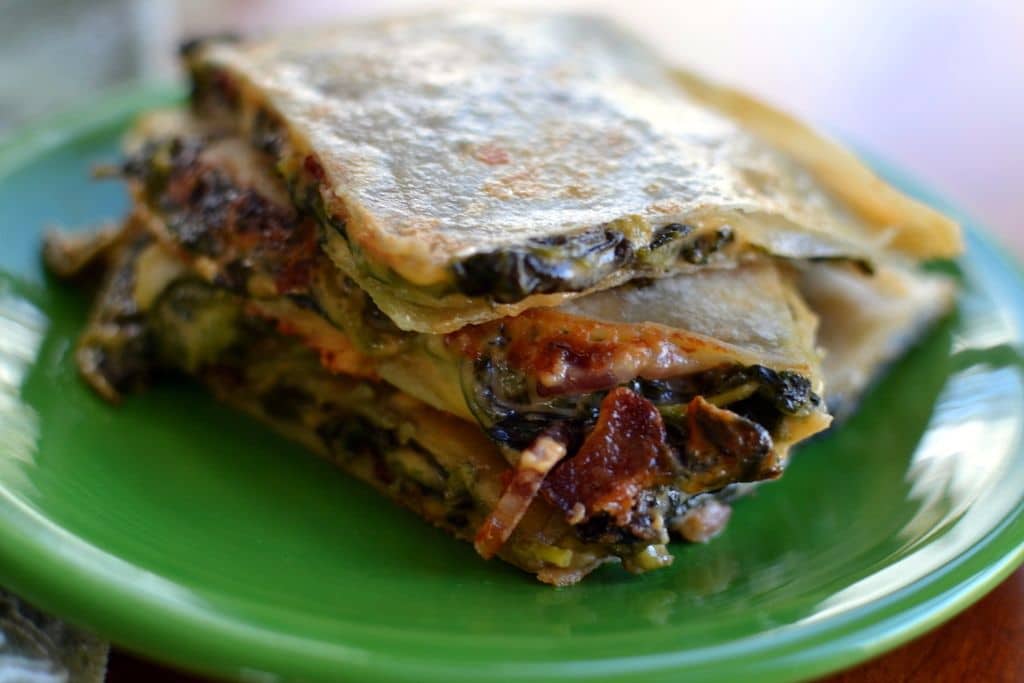 Bacon Spinach Dip Quesadilla Small Town Woman