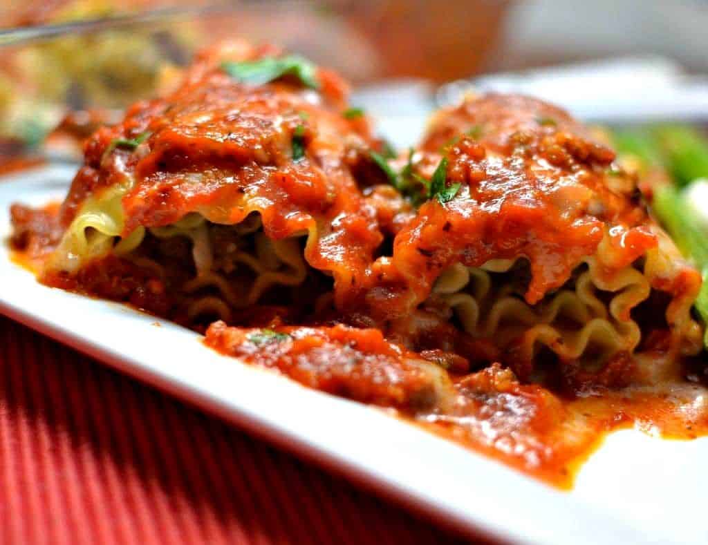 Meat Lasagna Roll Ups