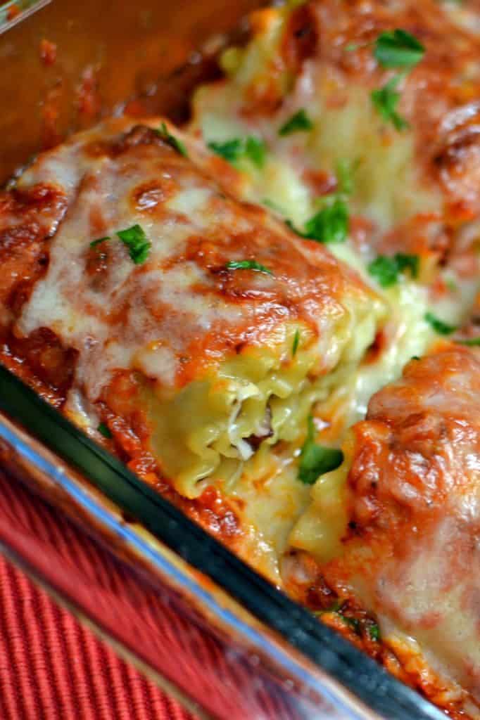 Three Cheese Lasagna Roll Ups