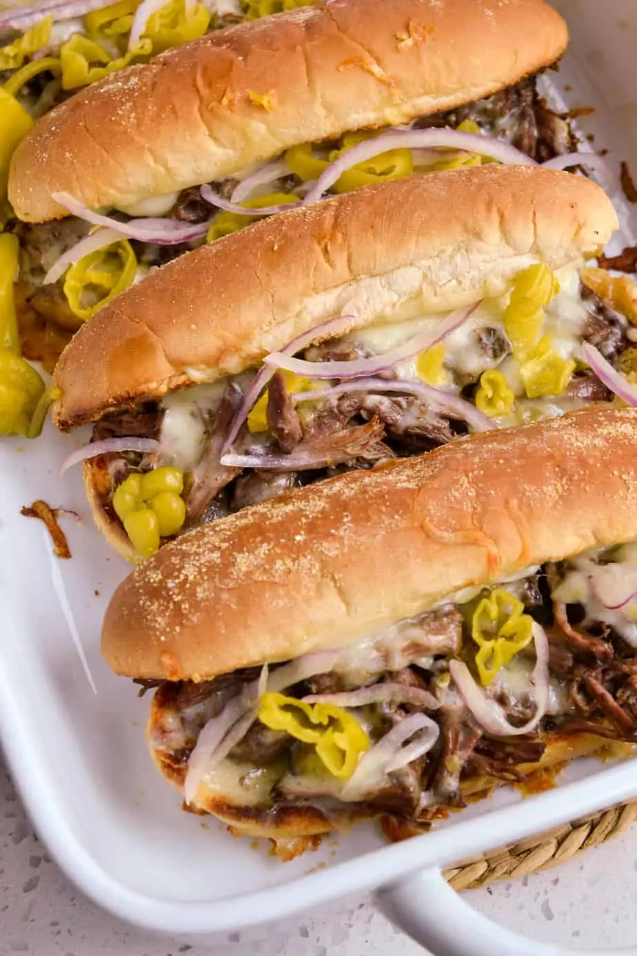 Melt in your mouth beef and cheese sandwiches
