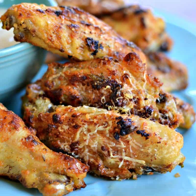 Mouthwatering baked Garlic Parmesan Chicken Wings are the perfect party appetizer, game day food or tasty snack.