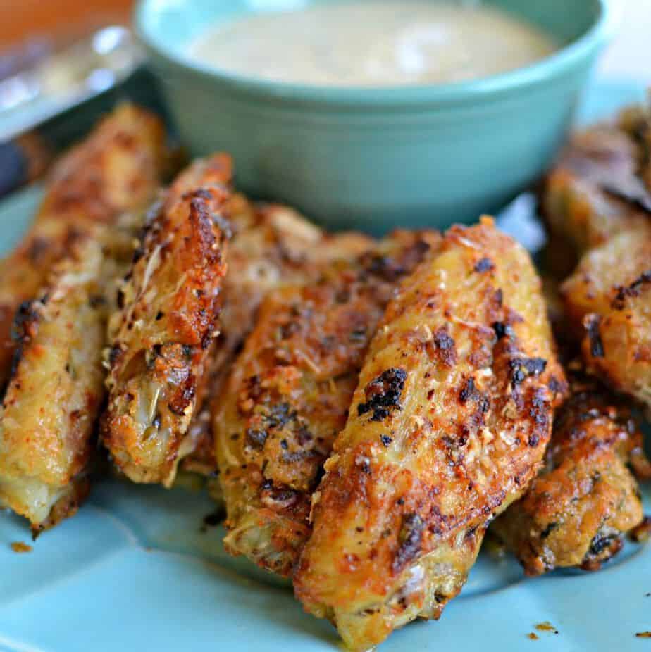 Crispy chicken wings baked with fresh Parmesan cheese, garlic and Italian parsley.