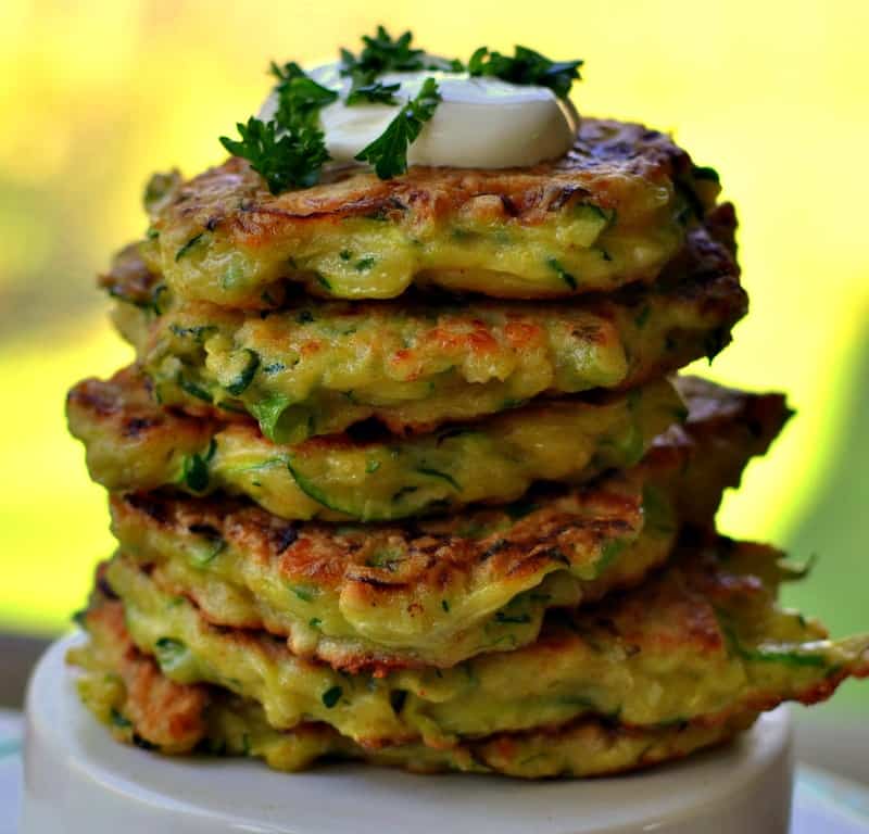 Crispy Cheesy Zucchini Fritters - Small Town Woman