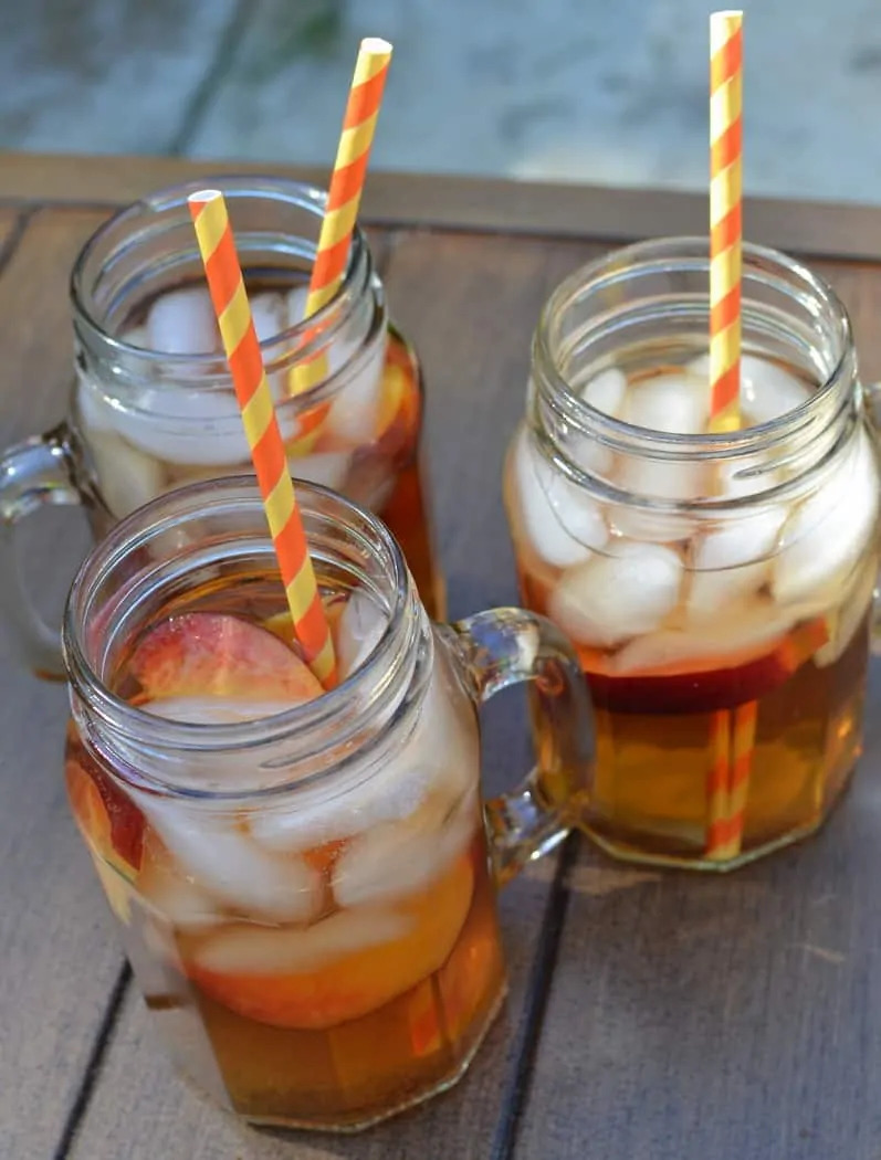 This fresh Peach Tea brings all the wonderful flavors of fresh peaches into a lightly sweetened refreshing beverage.