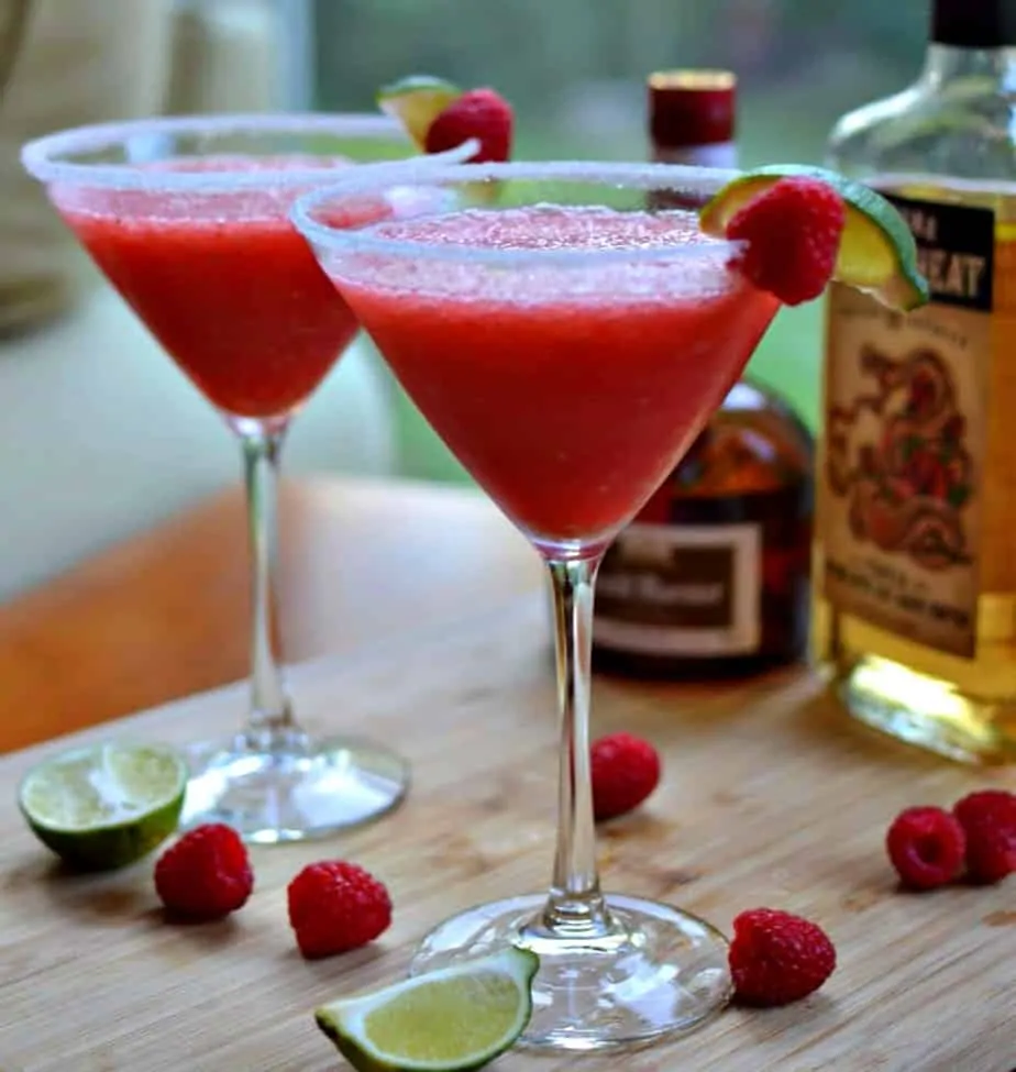These Raspberry Margaritas bring a little tequila, Grand Marnier and lime together for a delicious party cocktail.