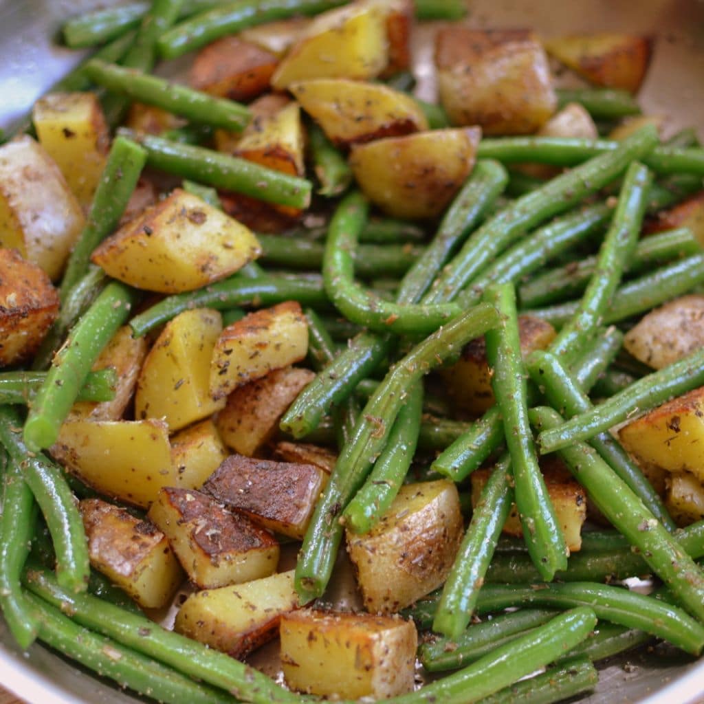 Pan Fried Potatoes and Green Beans Small Town Woman