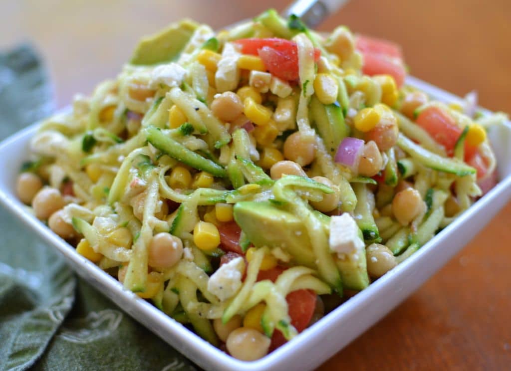 Zucchini Chickpea Avocado Salad Small Town Woman