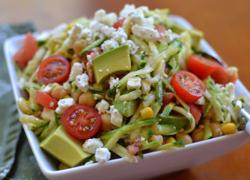 Zucchini Chickpea Avocado Salad Small Town Woman