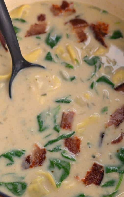 Creamy Bacon Spinach Tortellini Soup Small Town Woman