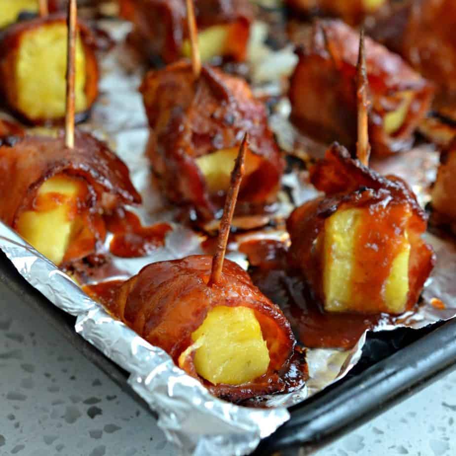 Bacon Wrapped Pineapple Bites