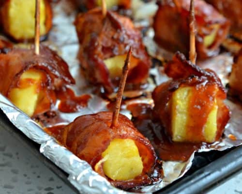 Bacon Wrapped Pineapple Bites