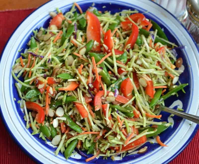 Asian Broccoli Slaw with Sesame Ginger Dressing