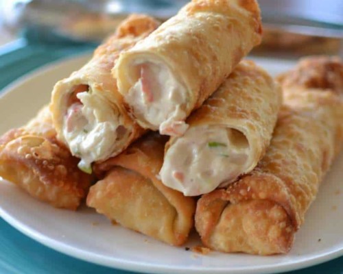 Crab Rangoon Egg Rolls