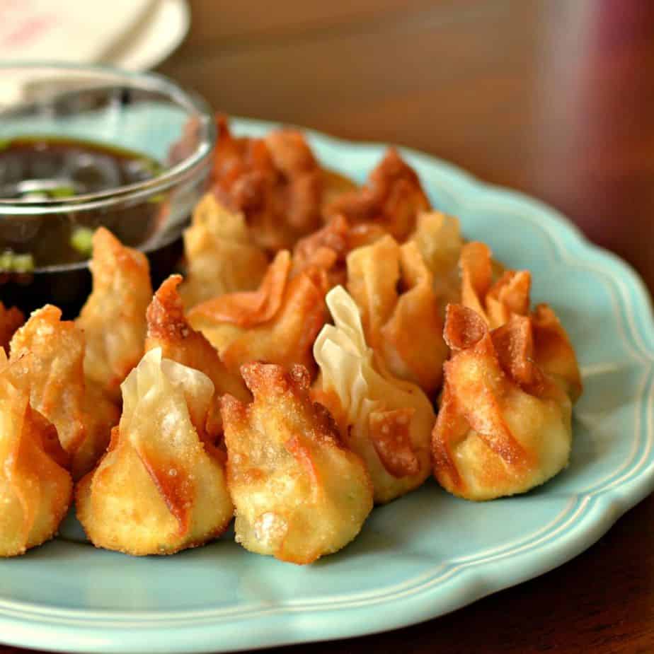 These Cream Cheese Wontons are petite enough that about one inch of oil in a heavy stockpot will suffice. 