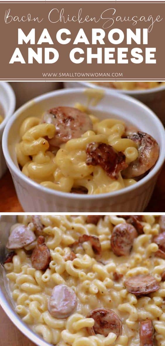 Bacon and Sausage Macaroni and Cheese Small Town Woman