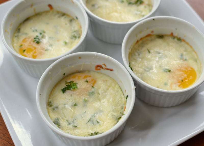 Baked Creamy Herb Parmesan Eggs Small Town Woman