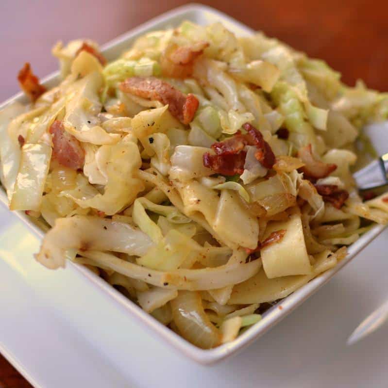 Savory Bacon Cabbage and Noodles Small Town Woman