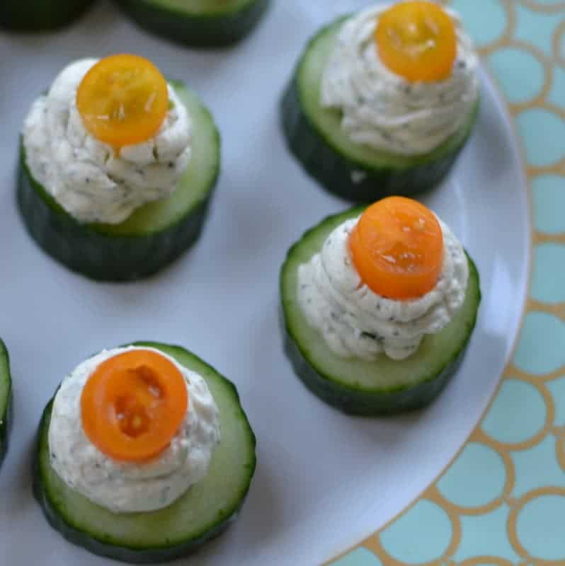 Herb Cream Cheese Cucumber Bites - Small Town Woman