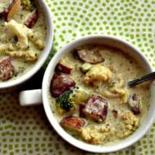 Roasted Broccoli Cauliflower Soup-image