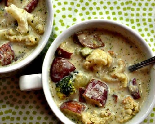Broccoli and Cauliflower Cheese Soup
