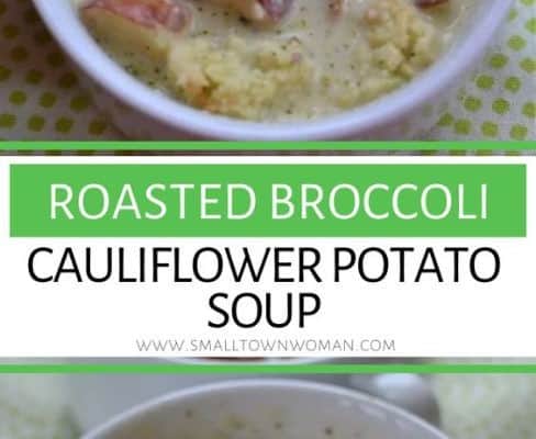 Roasted Broccoli Cauliflower Potato Soup