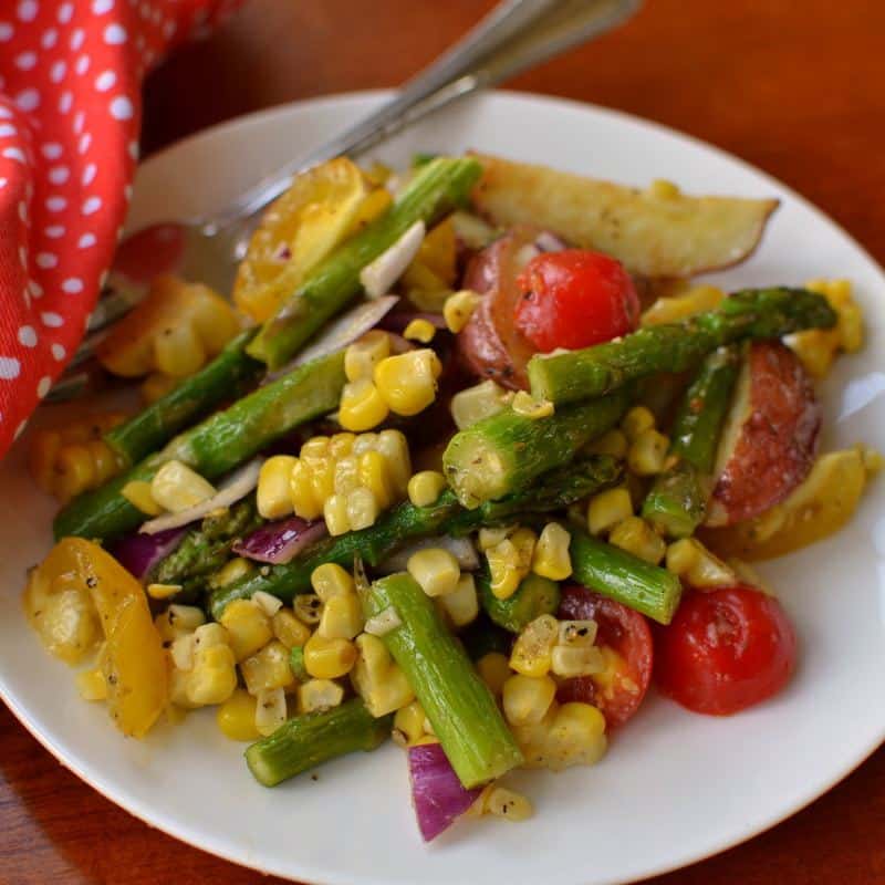 Roasted Vegetable Salad with Lemon Vinaigrette Small Town Woman