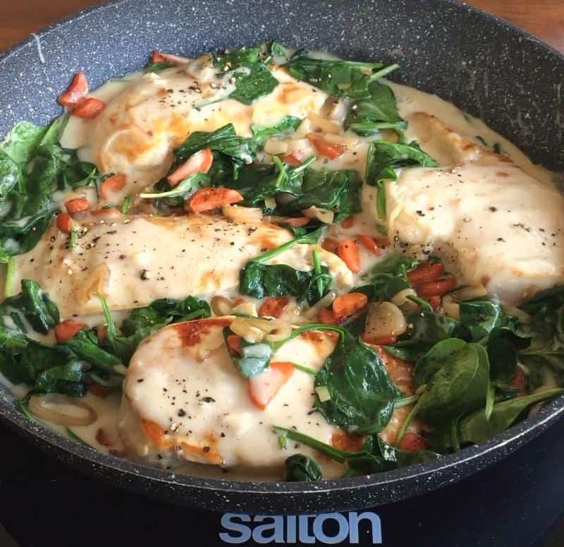 Asiago Chicken with Spinach Shallots Carrots Small Town Woman