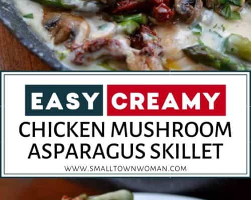 Easy Creamy Chicken Mushroom Asparagus Skillet