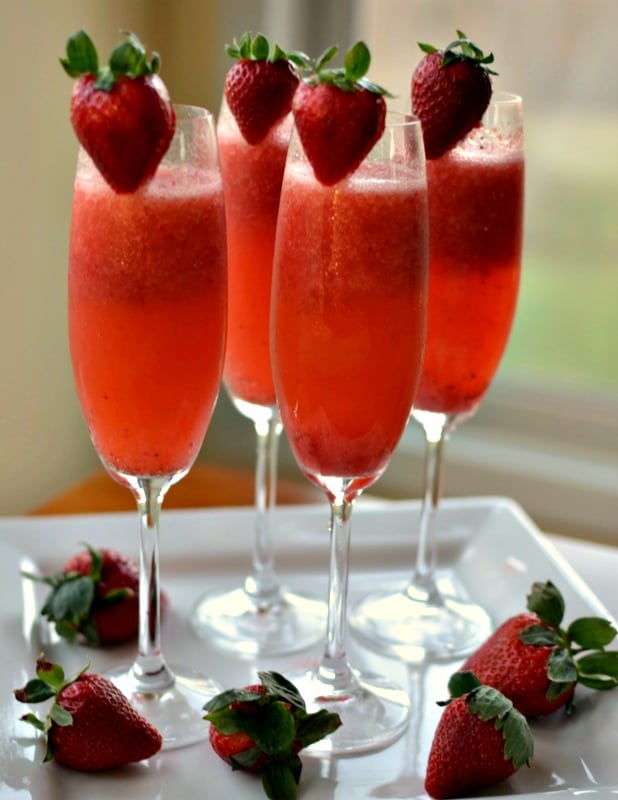 The Best Pineapple Strawberry Mimosa