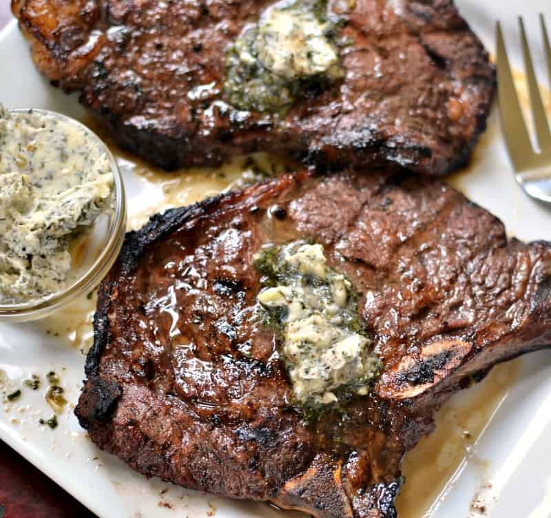 Marinated Herb Butter T Bone Steaks | Small Town Woman