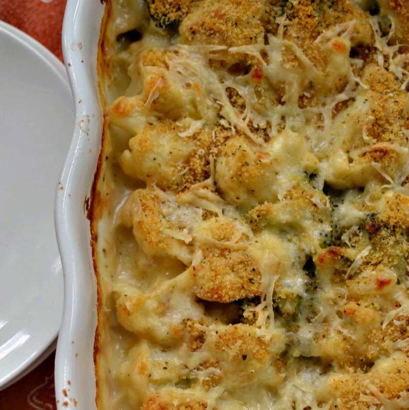 Broccoli and Cauliflower Au Gratin