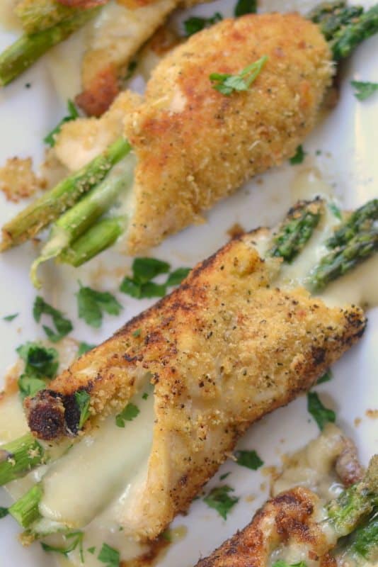 One Skillet Asparagus Stuffed Parmesan Chicken Small Town Woman