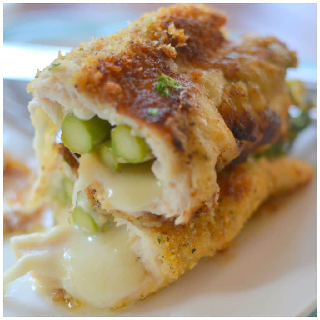 Chicken breast fillets stuffed with tender asparagus and parmesan cheese