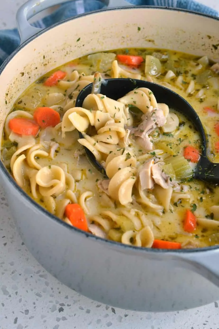 Easy Rotisserie Chicken Noodle Soup (Egg Noodles) « Clean & Delicious