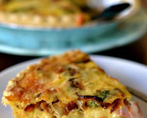 Ham and Broccoli Quiche with Caramelized Onions | Small Town Woman