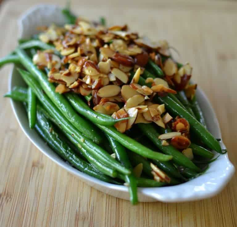 Green Beans with Toasted Almonds and Garlic Small Town Woman
