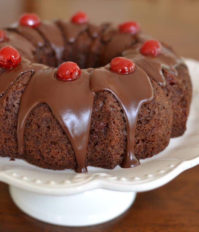 Chocolate Cake with Cherry Pie Filling
