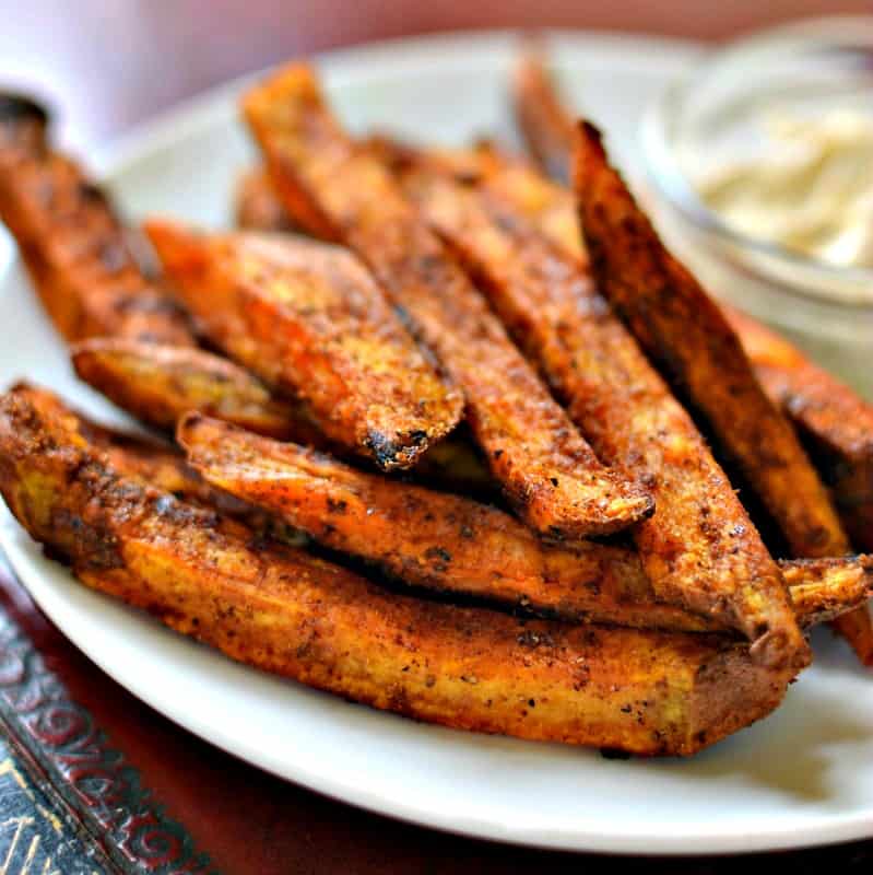 Seasoned Baked Sweet Potato Fries. - The Pretty Bee