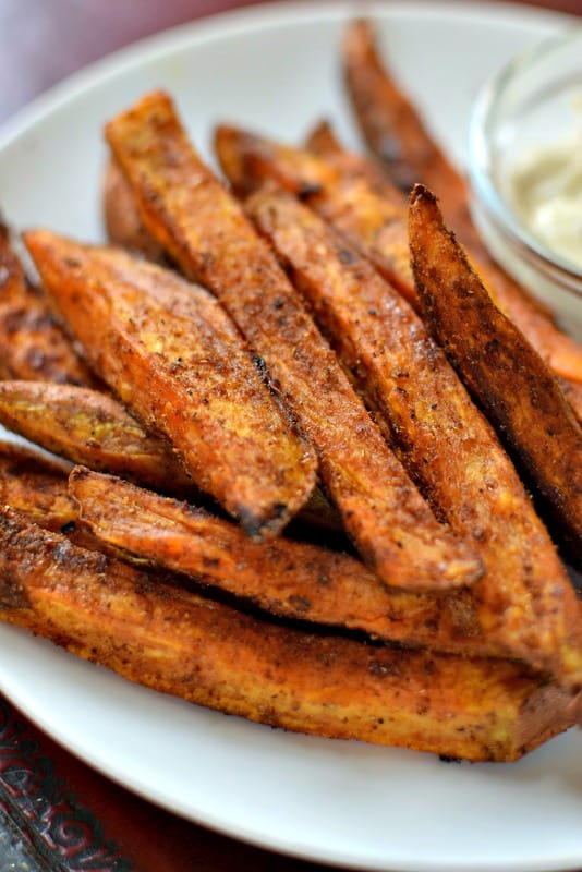 Seasoned Baked Sweet Potato Fries. - The Pretty Bee