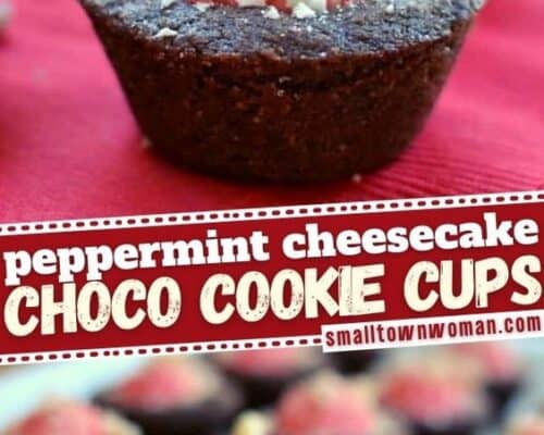 Peppermint Cheesecake Chocolate Cookie Cups